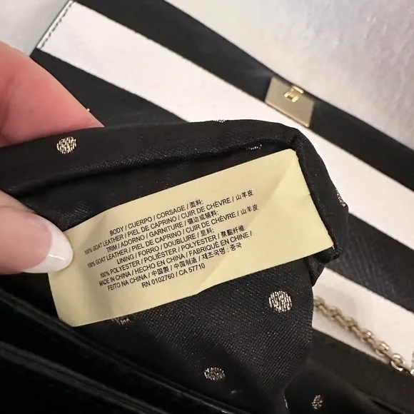 Kate spade embossed leather bag - chic black and white - Picture 4 of 13